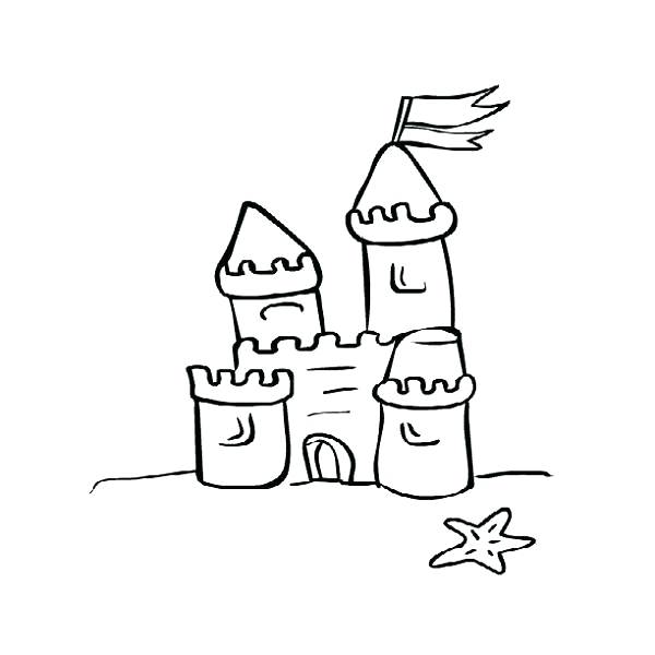600x600 Sand Castle Coloring Page Sandcastle Colouring Page Sand Castle