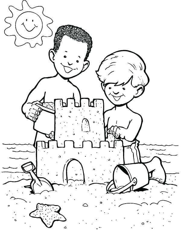 600x766 Sand Castle Coloring Pages Raggedy And Making Sand Castle Coloring