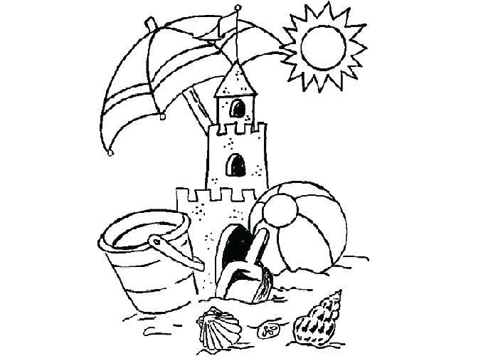 700x500 Sand Castle On Beach Coloring Pages