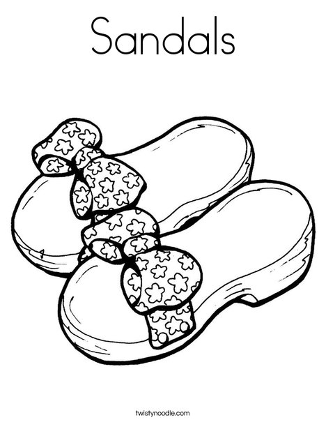 468x605 Sandals Coloring Page