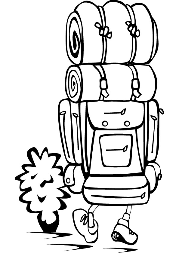 595x842 Back Packer Coloring Picture