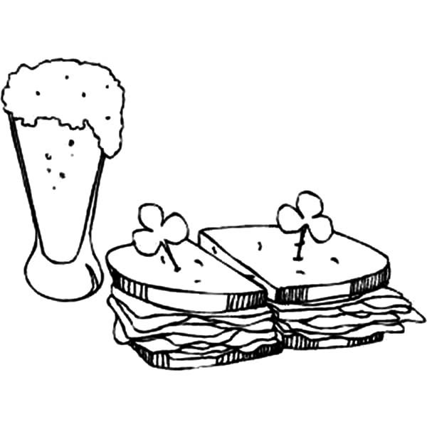 600x600 Green Beer And Sandwich Coloring Pages Best Place To Color