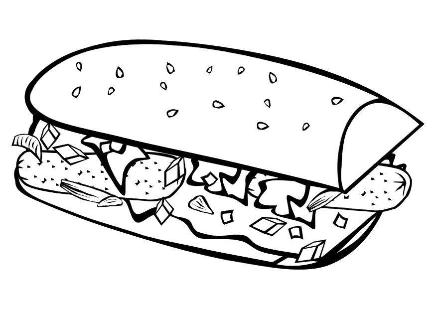 875x620 Coloring Page Sub Sandwich