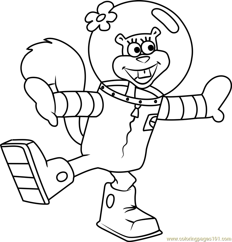 Sandy Cheeks Coloring Page 766x800 Sandy Cheeks Coloring Page