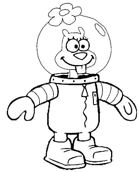 Sandy Cheeks Spongebob Squarepants Coloring Page 468x576 Sandy Cheeks Spongebob Squarepants Coloring Page