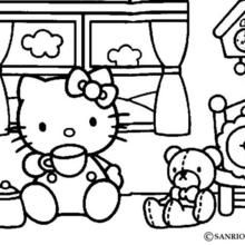 220x220 Hello Kitty Tea Time Coloring Page Coloring Hello Kitty