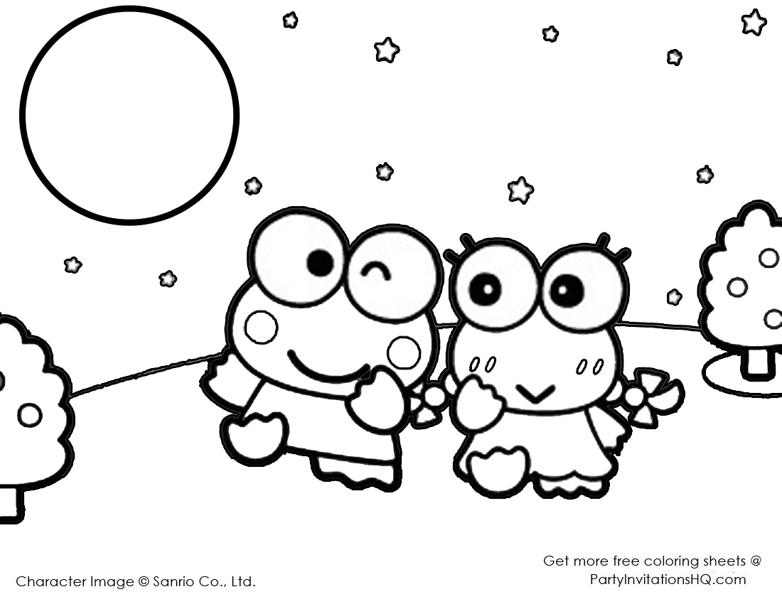 1100x850 Keroppi Coloring Pages 6 Cute Kawaii Resources
