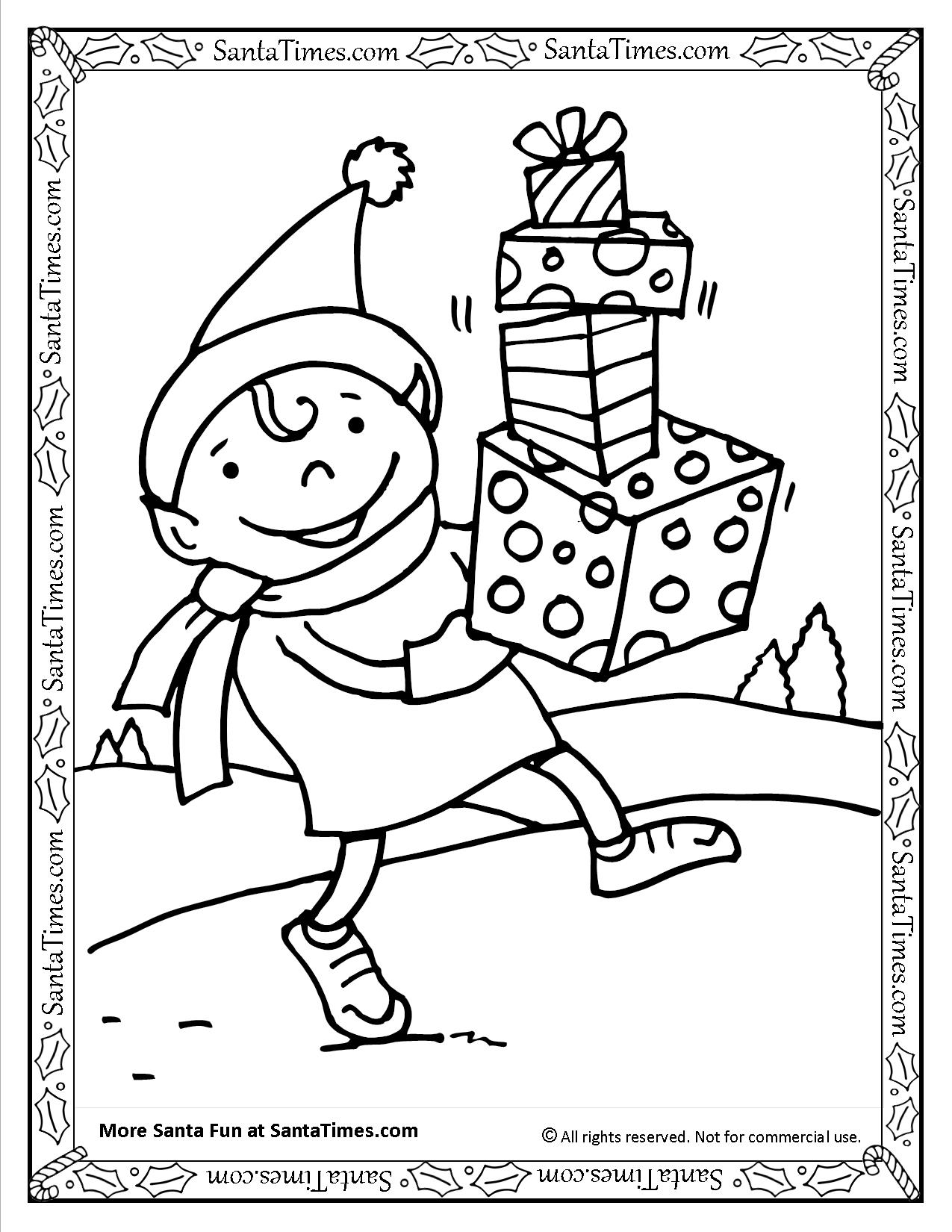 1275x1650 Santa's Elf Printable Coloring Page