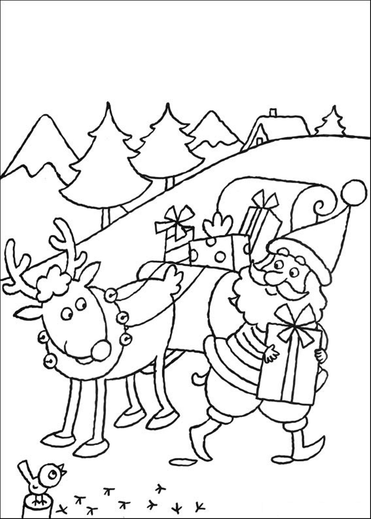 1196x1675 Rudolph Reindeer Coloring Page Santa 333902 Unusual And Pages