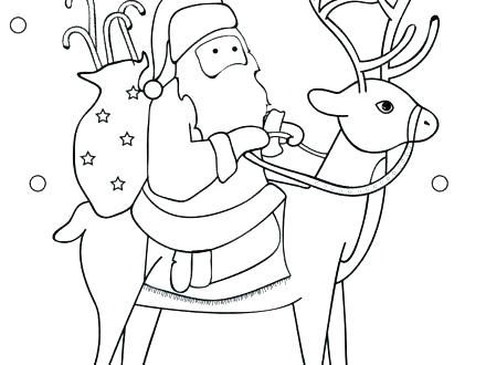 440x330 Santa And His Reindeer Coloring Pages Clever Printable Coloring