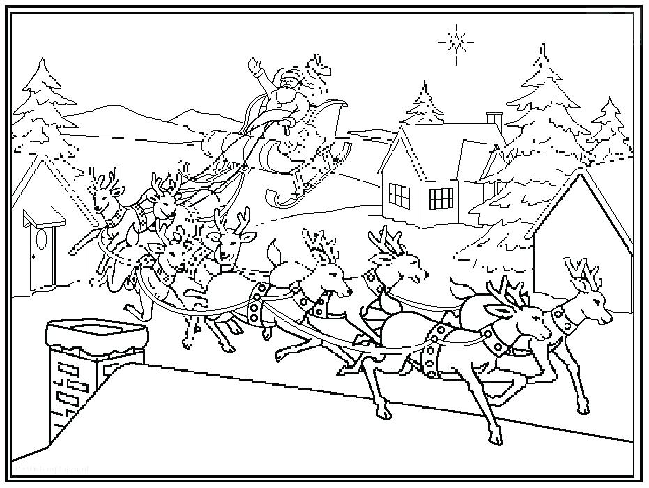 931x700 Santa And Sleigh Colouring Pages Best Van Images On Adult Coloring