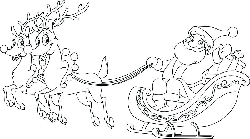 800x446 Santa Sleigh Coloring Page Sleigh Coloring Page Sled Coloring
