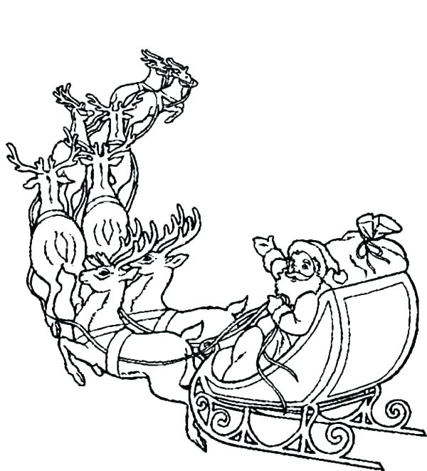 600x661 Santa And His Sleigh Coloring Pages