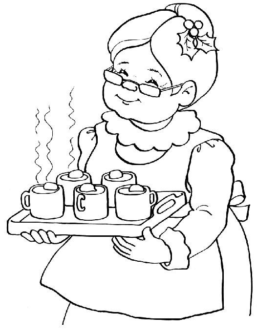 Mrs Santa Claus Coloring Pages Christmas Embroidery 526x684 Mrs Santa Claus Coloring Pages Christmas Embroidery