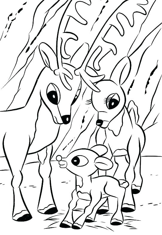 541x786 Santa And Reindeer Coloring Page Reindeer Color Page Best The Red