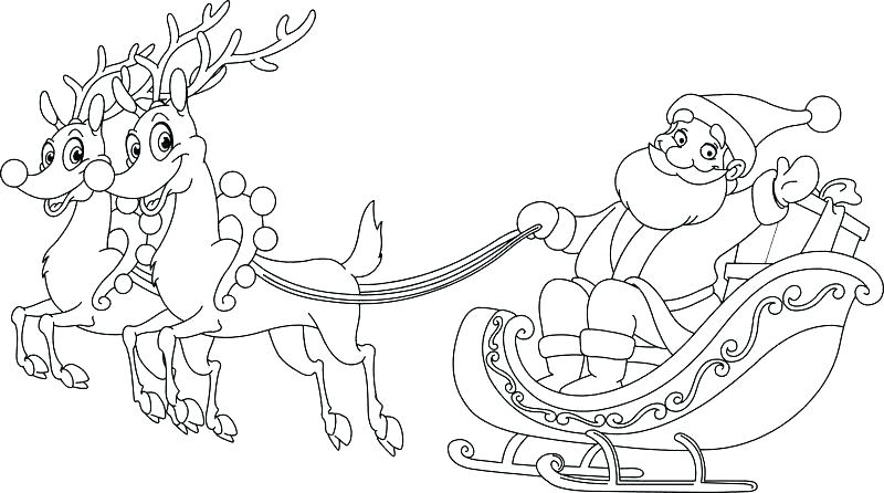 800x446 Santa And Reindeer Coloring Pages Free Reindeer Pictures To Color