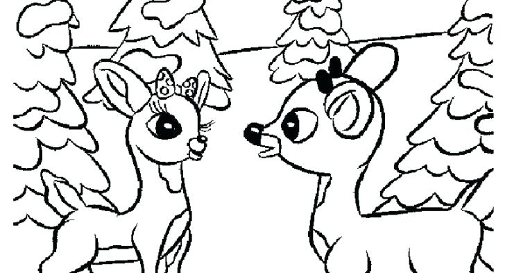728x393 Santa And Reindeer Coloring Pages Printable And Reindeer Coloring