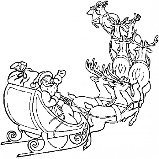 Santa And Reindeer Coloring Pages at GetColorings.com | Free printable ...