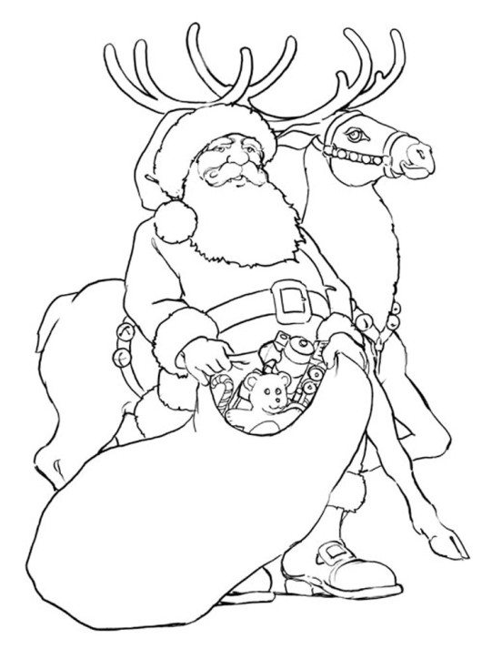 Rudolph And His Dad Donner Reindeer Coloring Page 530x713 Rudolph And His Dad Donner Reindeer Coloring Page