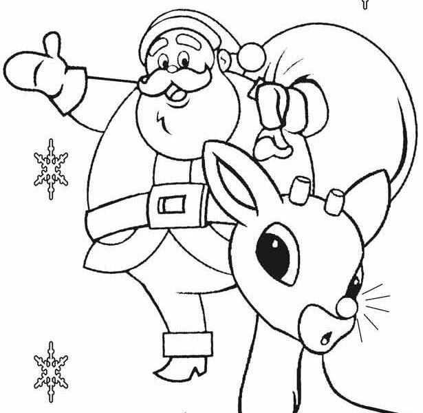 Rudolph Santa Colouring Pages Coloring Pages 615x600 Rudolph Santa Colouring Pages Coloring Pages