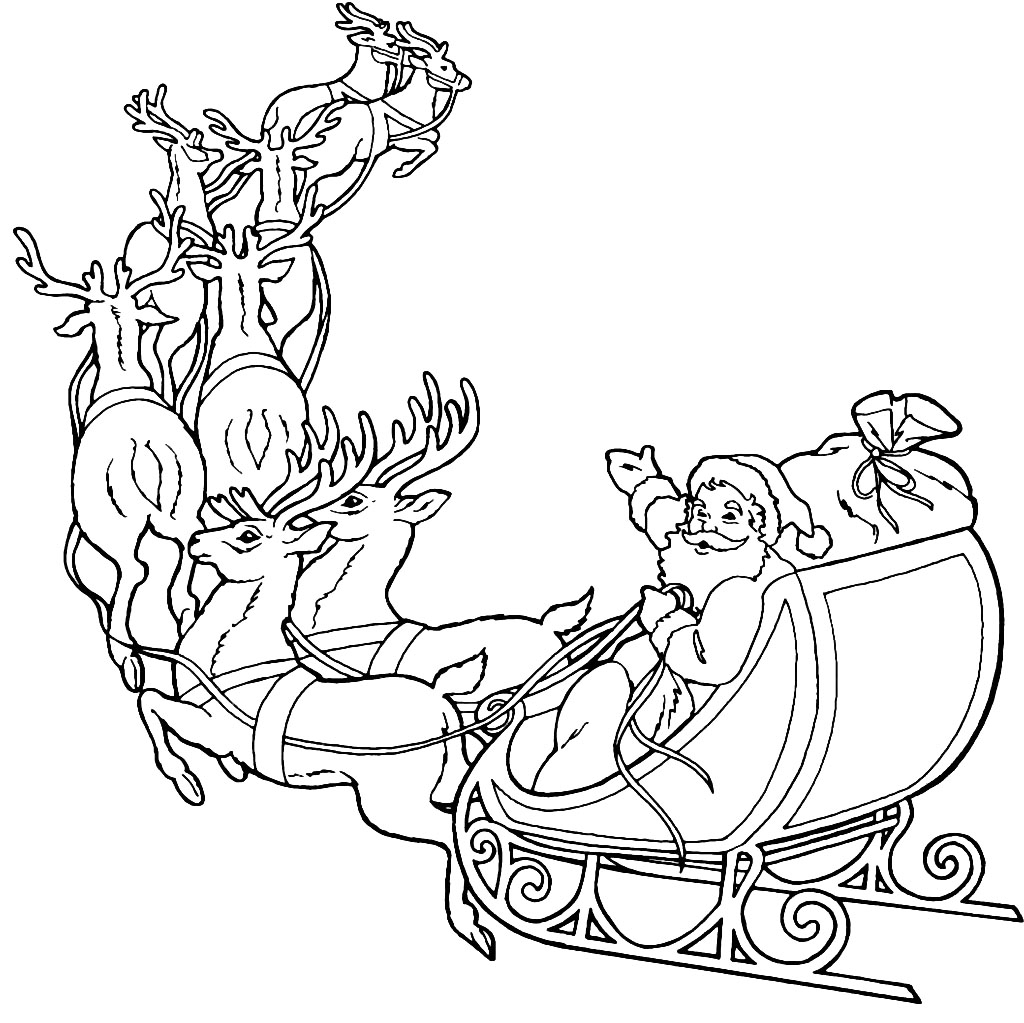 Best Of Santa With Reindeer Coloring Pages Free Coloring Pages 1024x1023 Best Of Santa With Reindeer Coloring Pages Free Coloring Pages