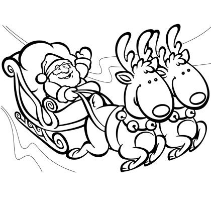 Santa's Sleigh Coloring Page Christmas Holidays 420x420 Santa's Sleigh Coloring Page Christmas Holidays