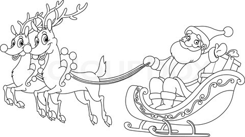 Santa Claus Sleigh Coloring Pages 480x268 Santa Claus Sleigh Coloring Pages