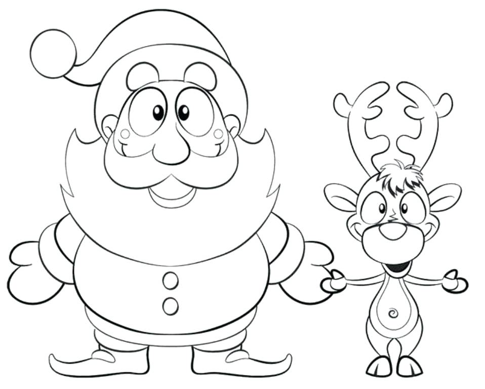 Santa Color Pages Coloring Picture Of And Reindeer Reindeer 958x768 Santa Color Pages Coloring Picture Of And Reindeer Reindeer