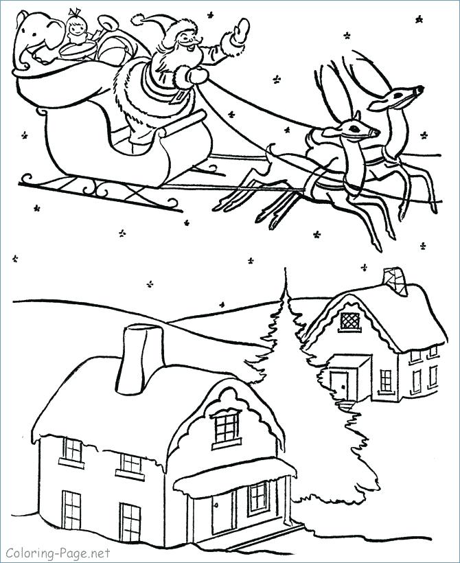 Santa Sleigh Coloring Page 670x820 Santa Sleigh Coloring Page