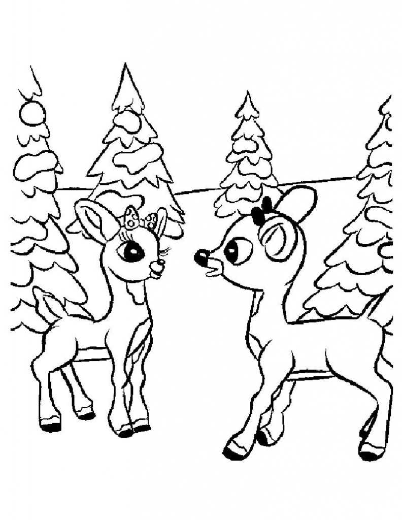 Emerging Rudolph The Red Nosed Reindeer Coloring Page And Santa 792x1024 Emerging Rudolph The Red Nosed Reindeer Coloring Page And Santa