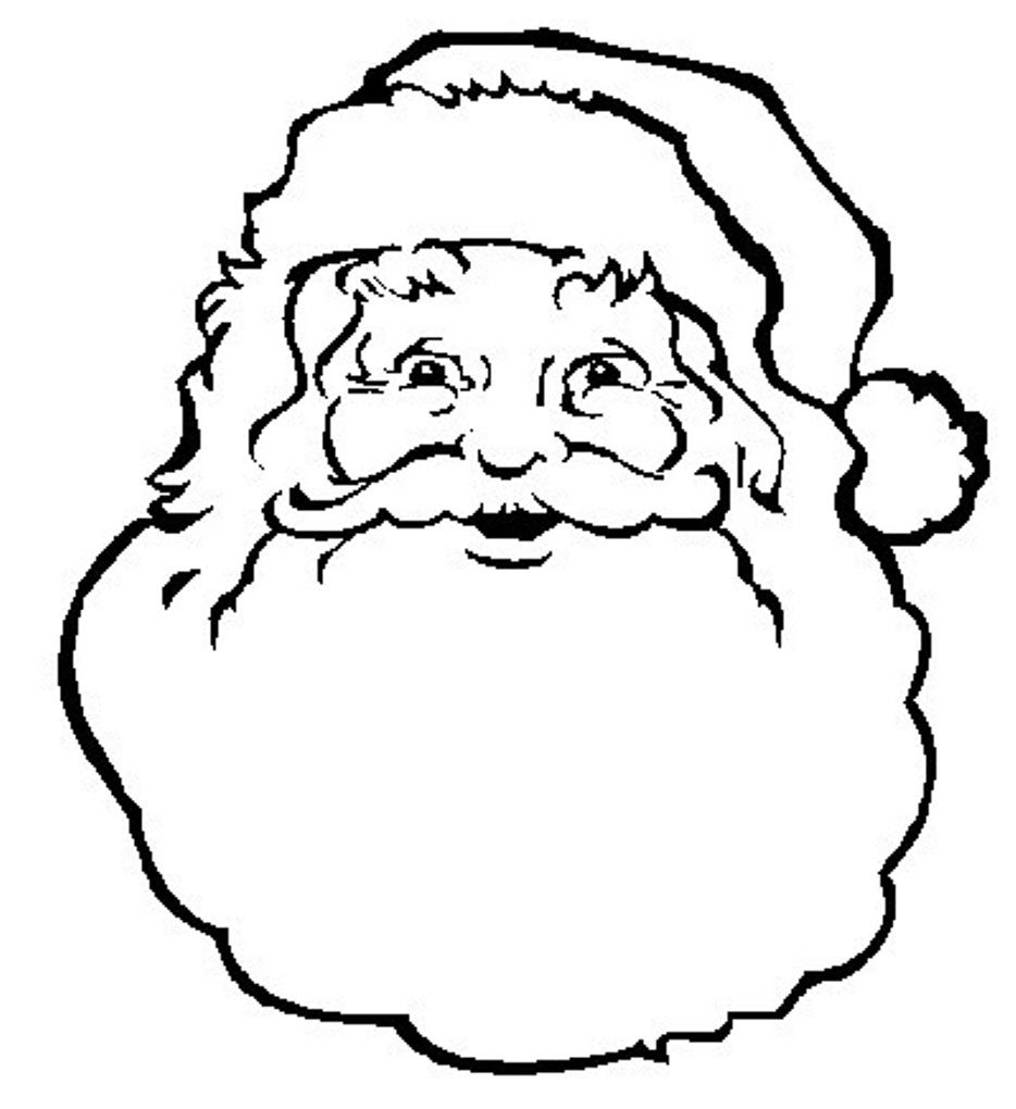 934x1020 Santa Face Coloring Page