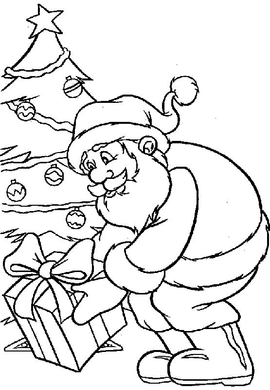 Santa Claus Giving Gifts To Children Drawing 555x800 Santa Claus Giving Gifts To Children Drawing