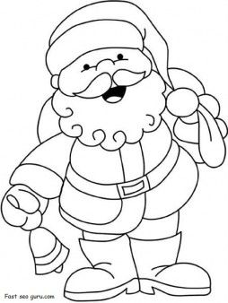 Printable Merry Christmas Happy Santa Claus Coloring Pages 254x338 Printable Merry Christmas Happy Santa Claus Coloring Pages