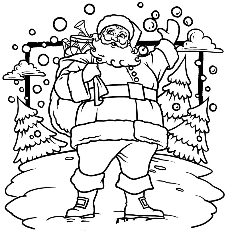 Christmas Santa Claus Coloring Pages Drawn Santa Christmas 800x808 Christmas Santa Claus Coloring Pages Drawn Santa Christmas