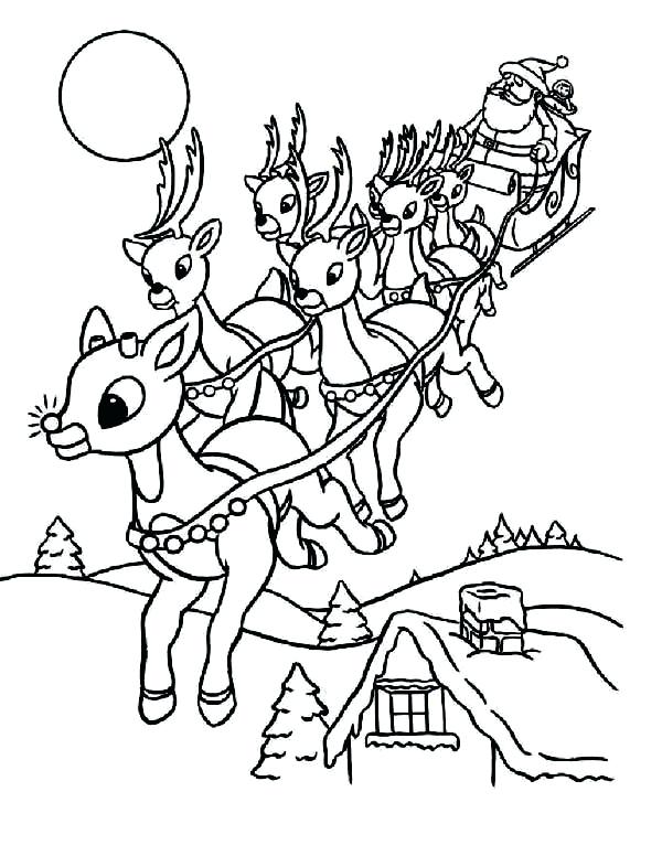 600x776 Free Santa Coloring Pages Riding Sleigh On Eve On Coloring Page