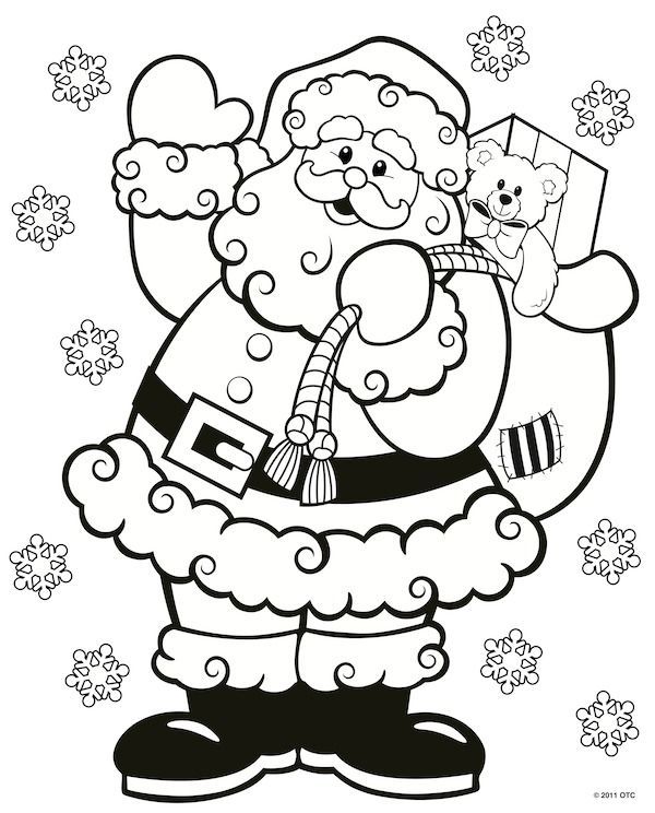 Santa Coloring Pages For Preschoolers
