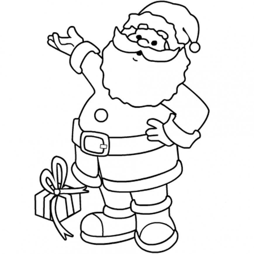 869x869 Santa Coloring Page Pictures Concept Pages For Toddlers Claus Pdf