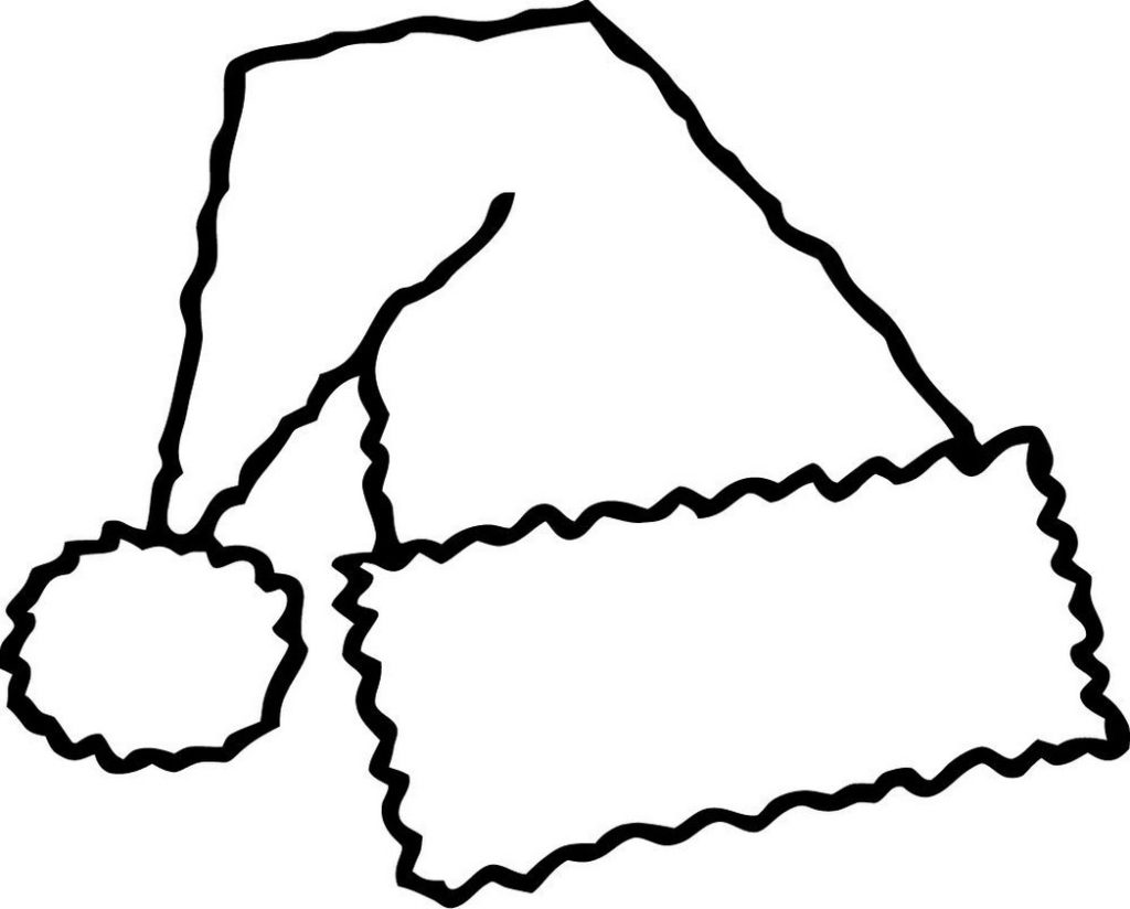 Santa Hat Coloring Page Get Bubbles 1024x824 Santa Hat Coloring Page Get Bubbles