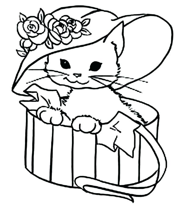 Santa Hat Coloring Pages 600x733 Santa Hat Coloring Pages
