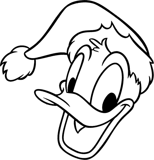 Disney's Donald Duck With Christmas Santa Hat Coloring Pages 638x664 Disney's Donald Duck With Christmas Santa Hat Coloring Pages