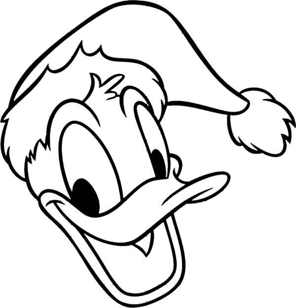 Donald Duck Wearing Santa Hat Coloring Pages 600x624 Donald Duck Wearing Santa Hat Coloring Pages