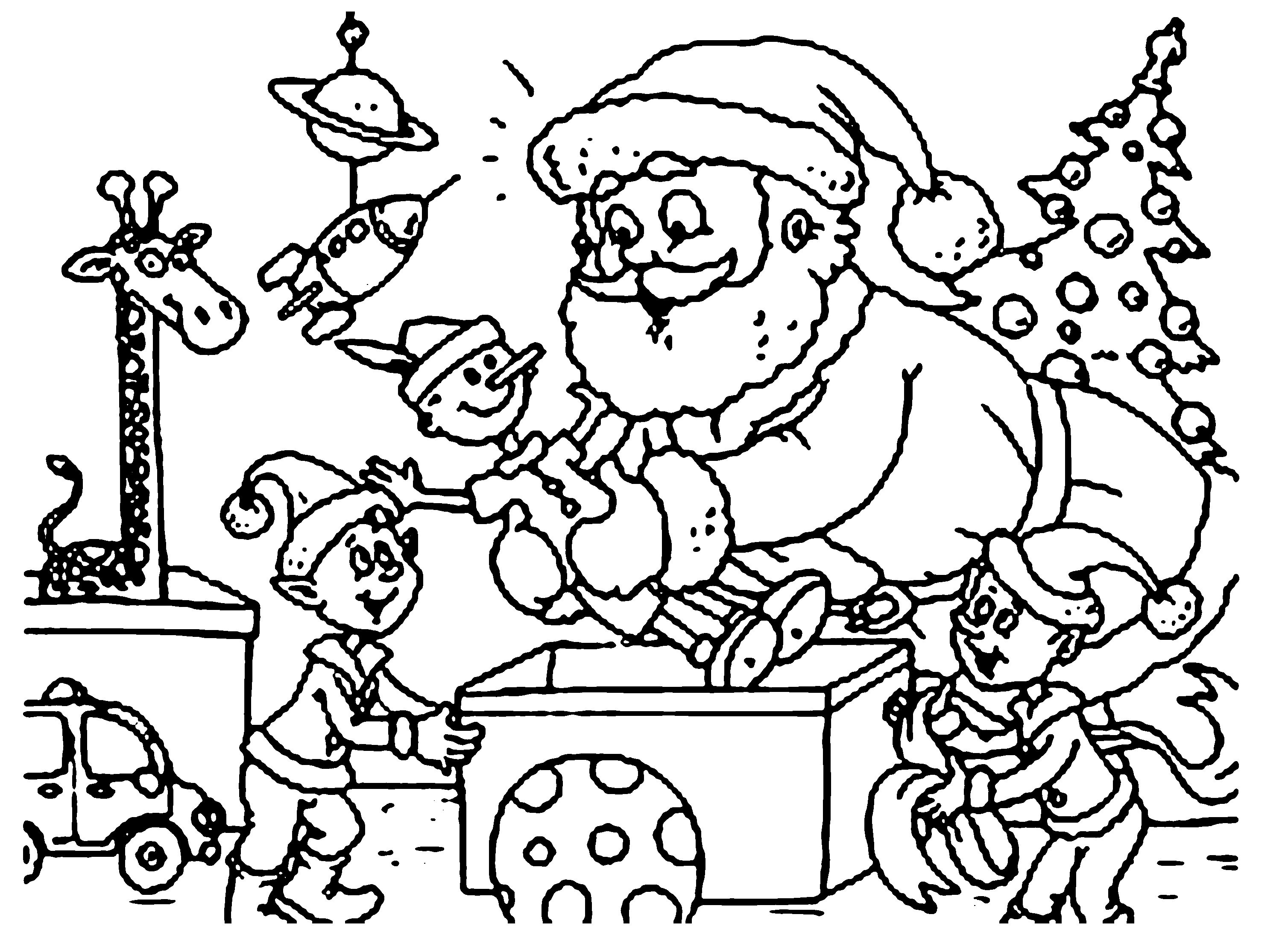 3016x2182 Santa And Sleigh Coloring Pages For Kids Gulfmik 2c96f1630c44 Free