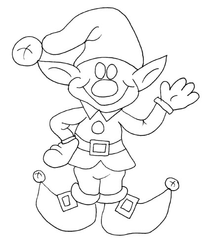 413x500 Santa Elf Coloring Pages