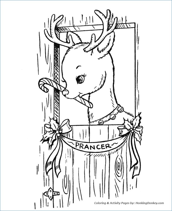 670x820 Rudolph The Santa Reindeer Christmas Coloring Page