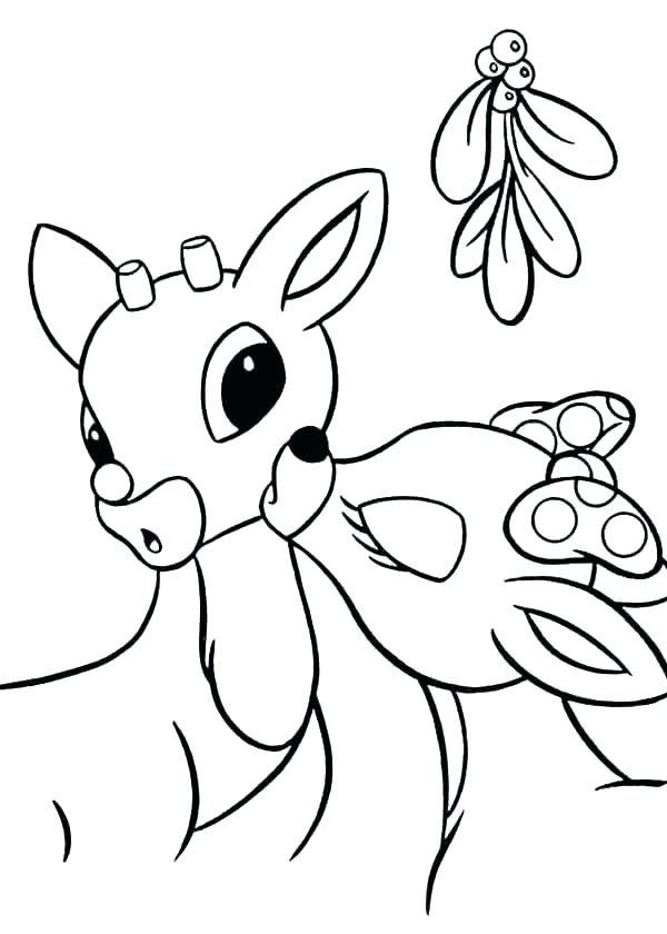 600x840 And Reindeer Coloring Pages Printable Coloring Pages Of Rudolph