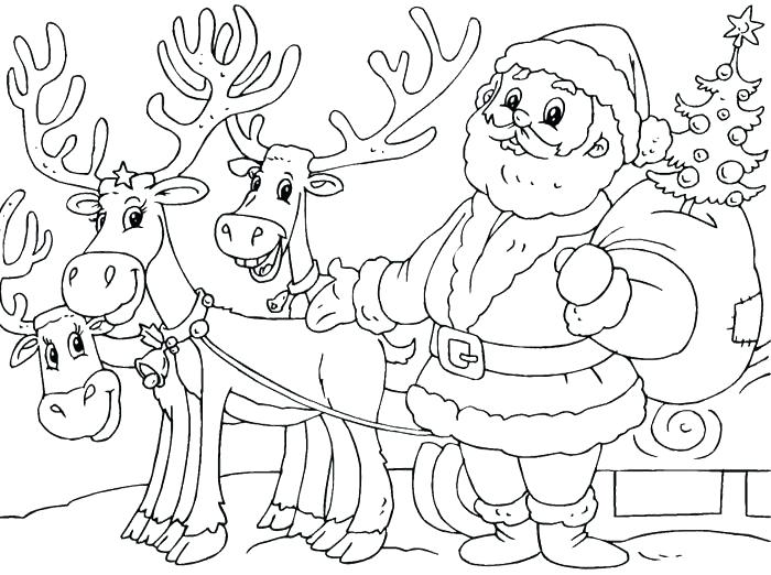 Santas Reindeer Coloring Pages at GetColorings.com | Free printable ...