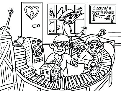 410x308 Coloring Pages Flowers Spring Sleigh Page Printable Christmas