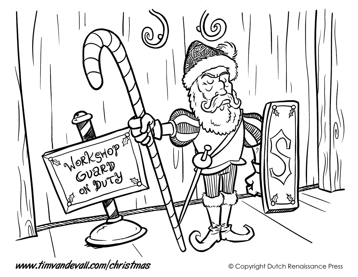 1200x927 Guard Elf Coloring Page