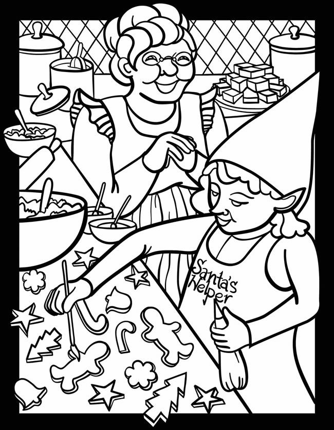 650x836 Santa's Busy Workshop Stained Glass Jr. Coloring Book Dover