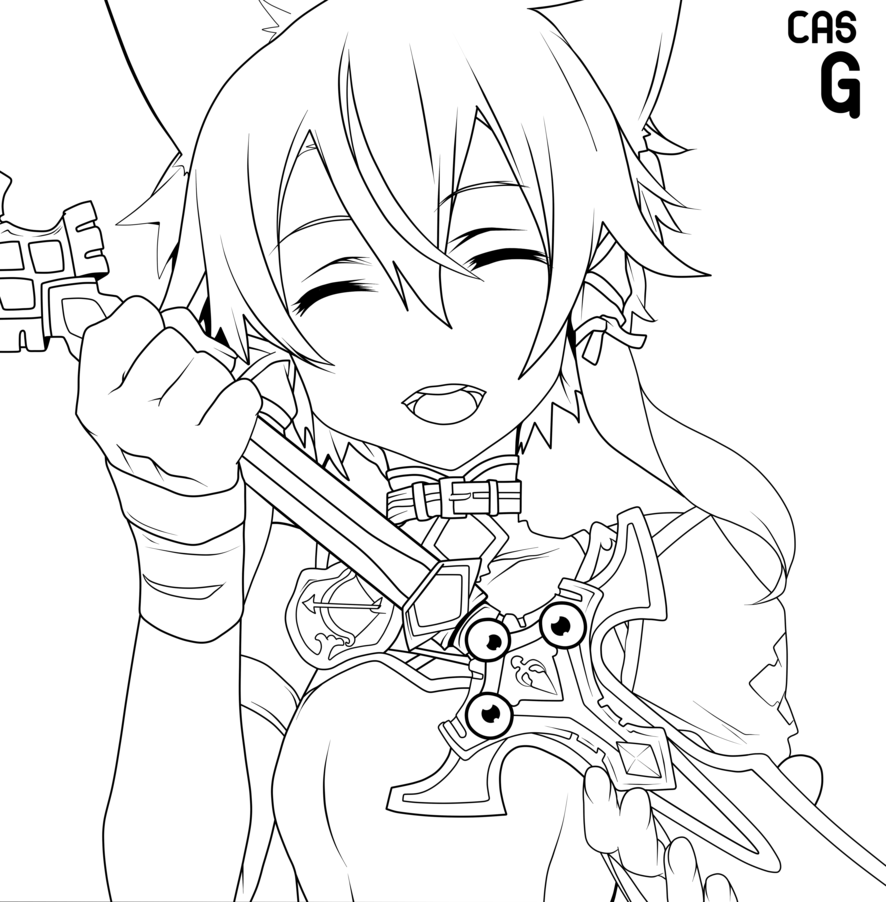 886x902 Mclg5k9xi With Sword Art Online Coloring Pages